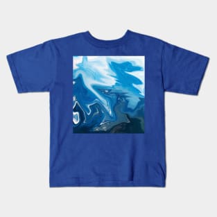 Abstract Dripping Blue Paint Kids T-Shirt